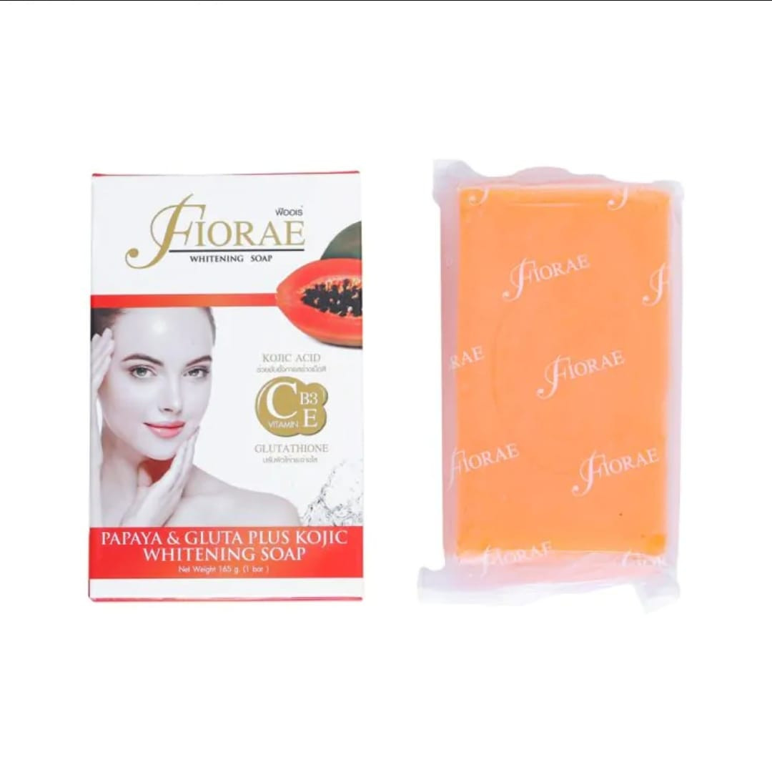 Fiorae Papaya & Gluta Plus Kojic Whitening Soap -165g