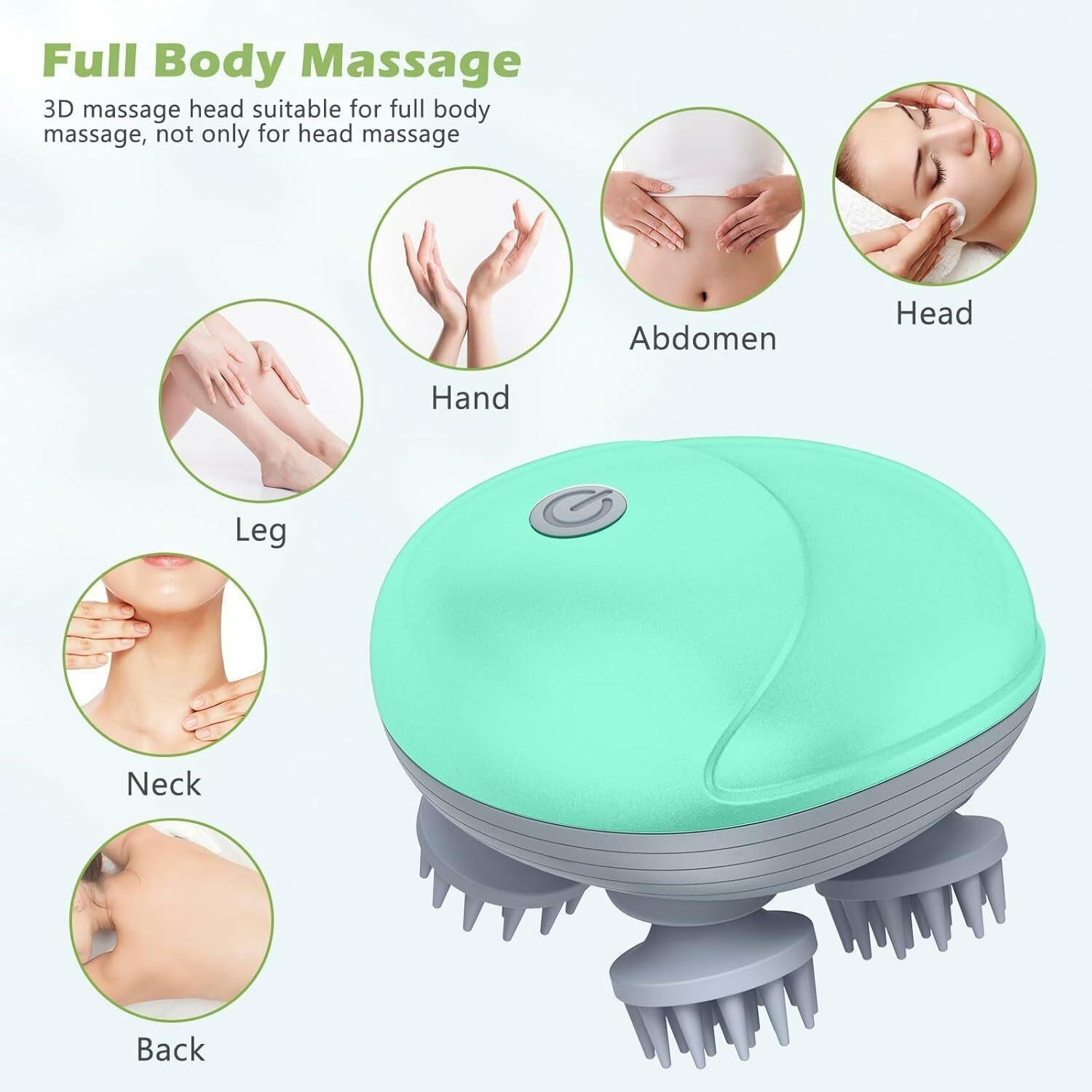 Rechargeable Electric Scalp Massager  Waterproof Head Massager for Hair Growth & Relaxation