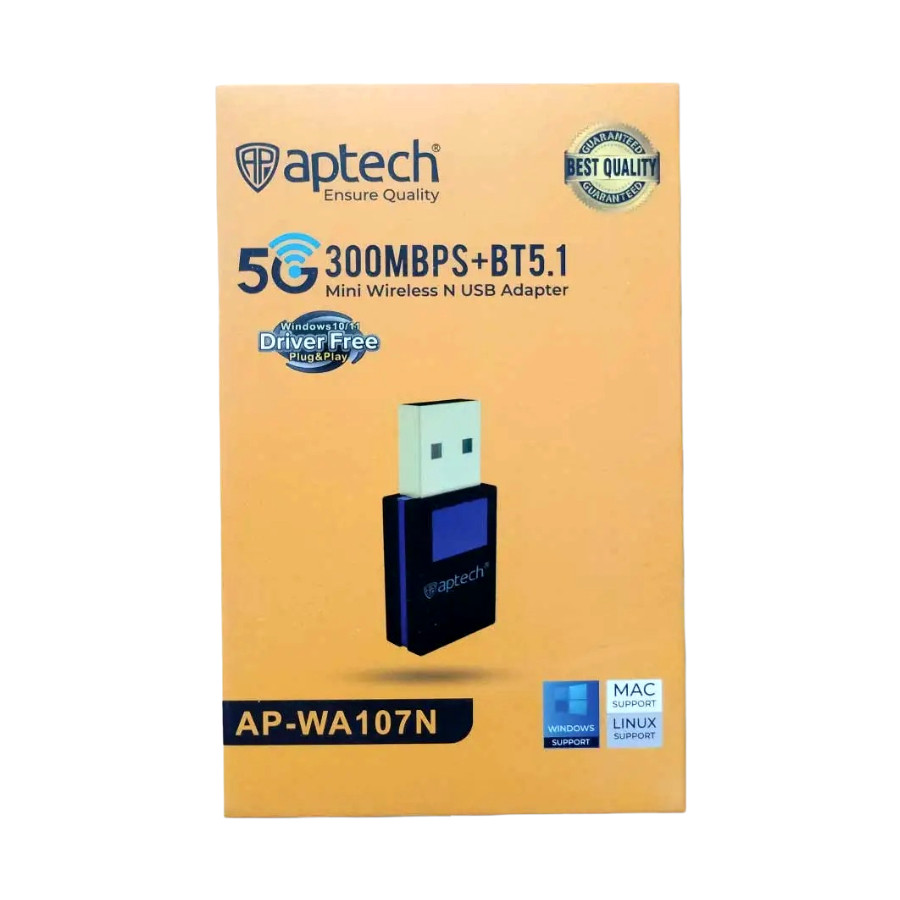 Aptech AP-WA105N 300Mbps Wireless Wifi USB Adapter