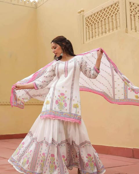 শারারা থ্রিপিস সেট। 100% কোয়ালিটি