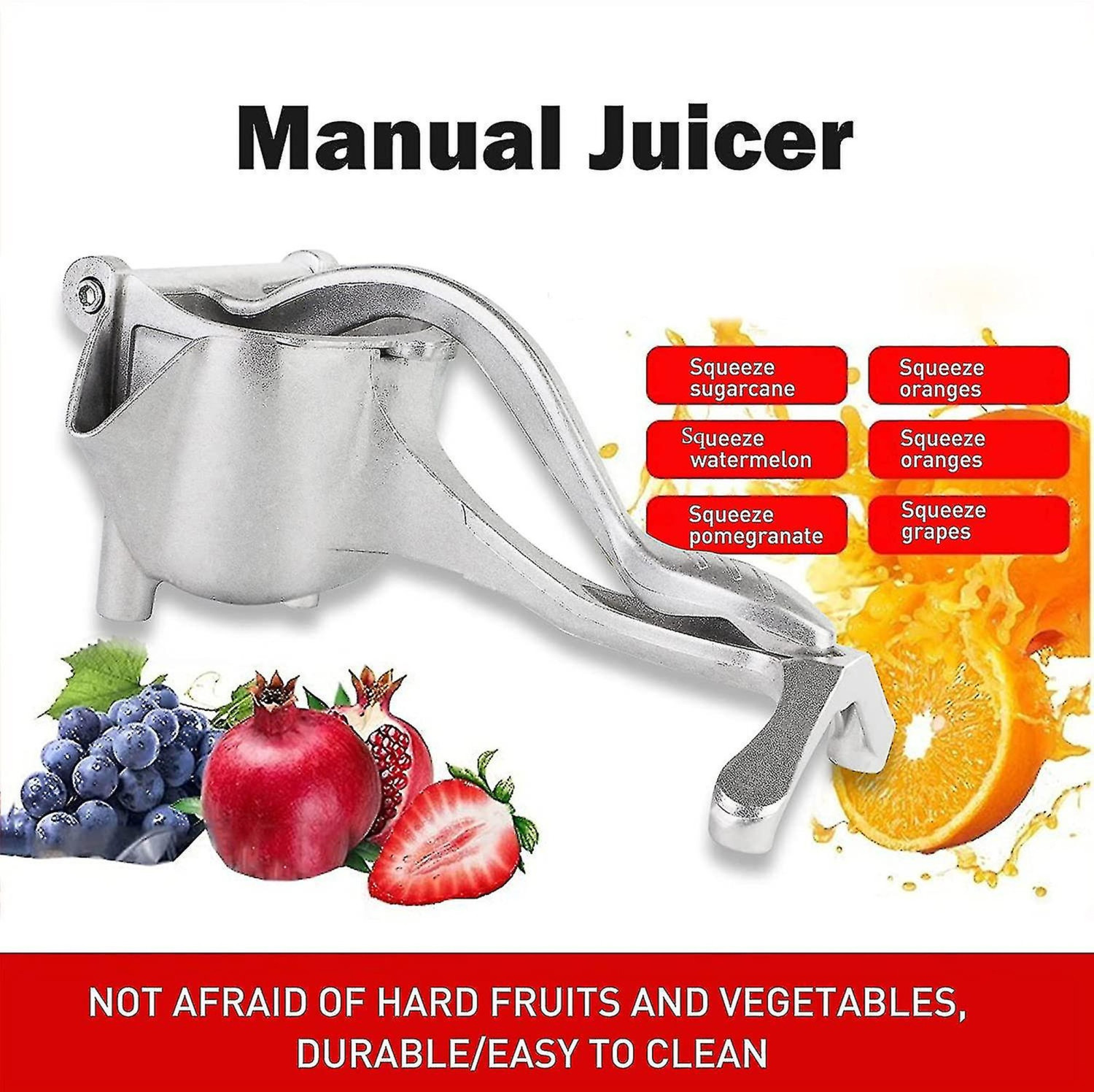 DEEN Heavy Duty Manual Aluminum Juicer - Hand Press Juicer for Fruits & Vegetables  Made in India  100% Aluminum